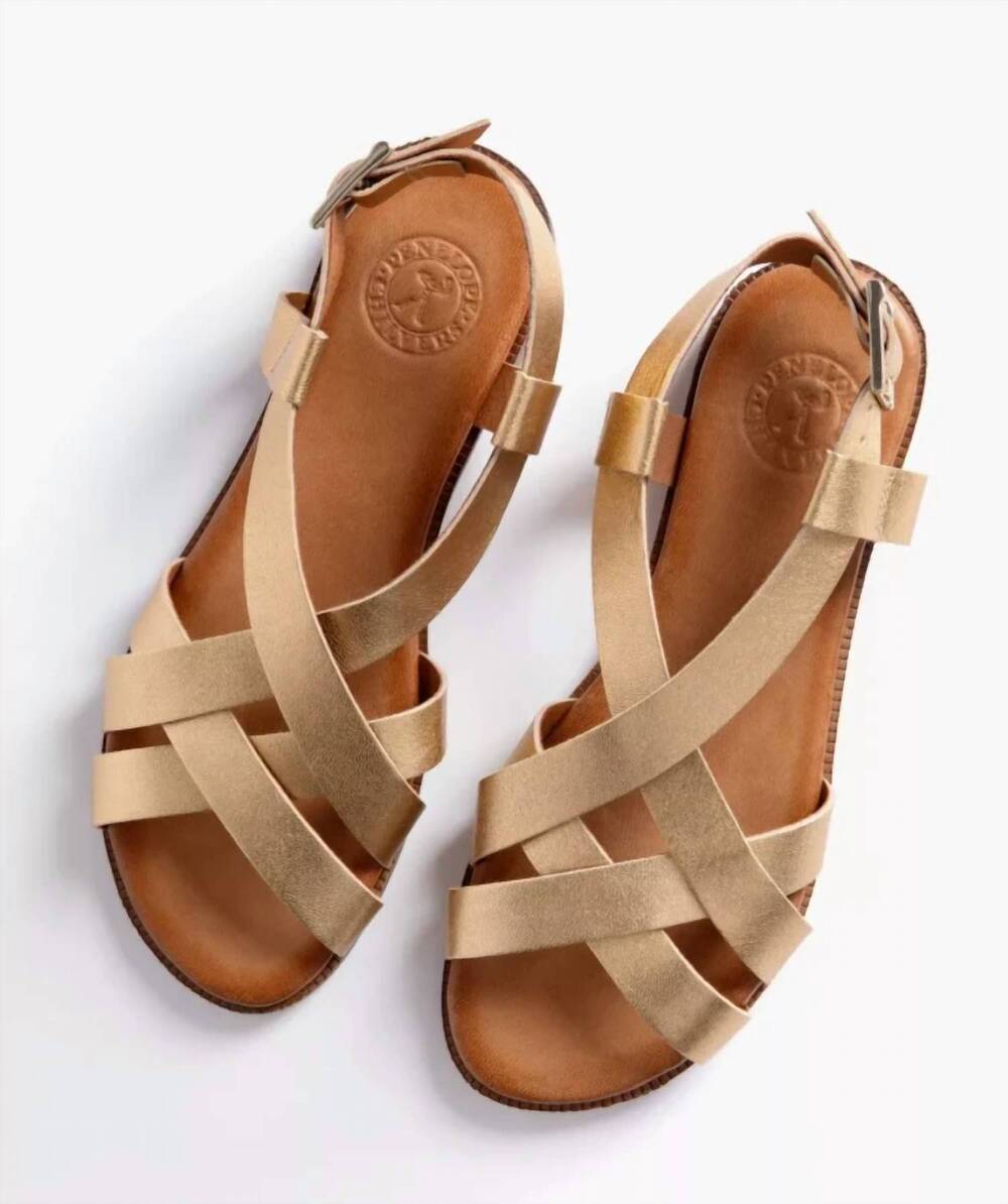 NEW PENELOPE CHILVERS women's buttercup leather sandal in gold